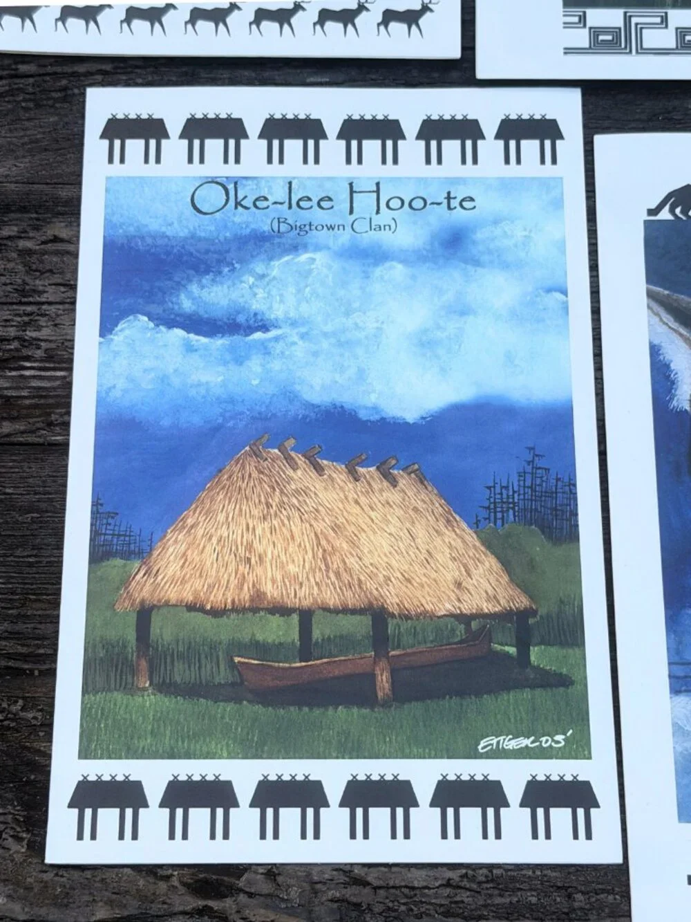 Vintage Lot RARE Native American Seminole Tribe Clan Artist Greeting Cards Set 8